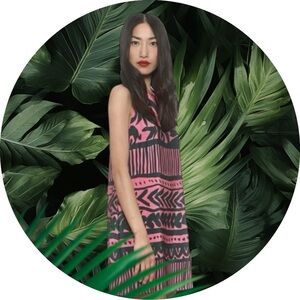 High end brand Whistles tropical silk dress